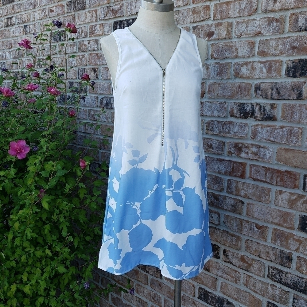 NWT Mia Floral Zip-up Sleeveless Shift Dress 10